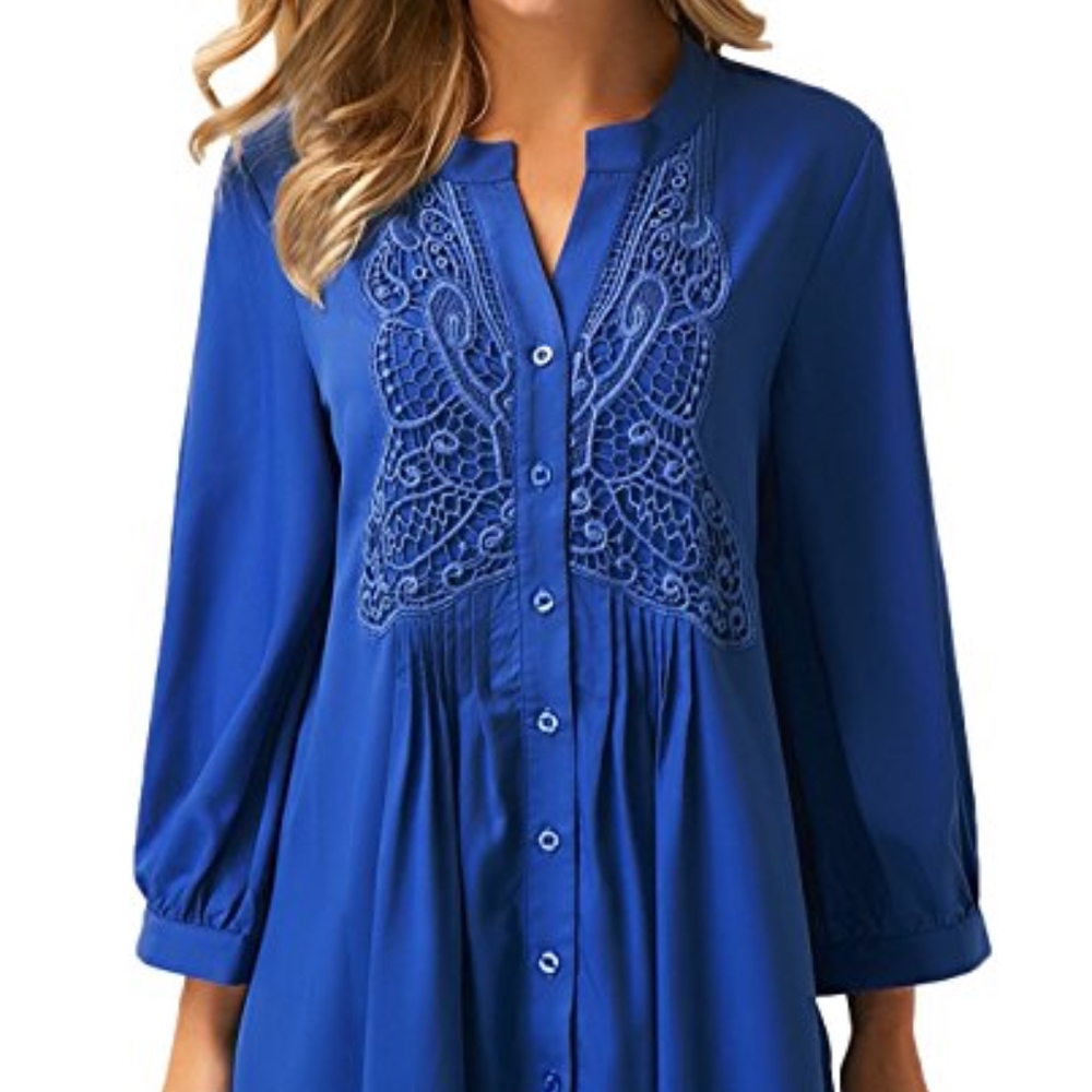 Casual Notch Neck Long Sleeve - XL